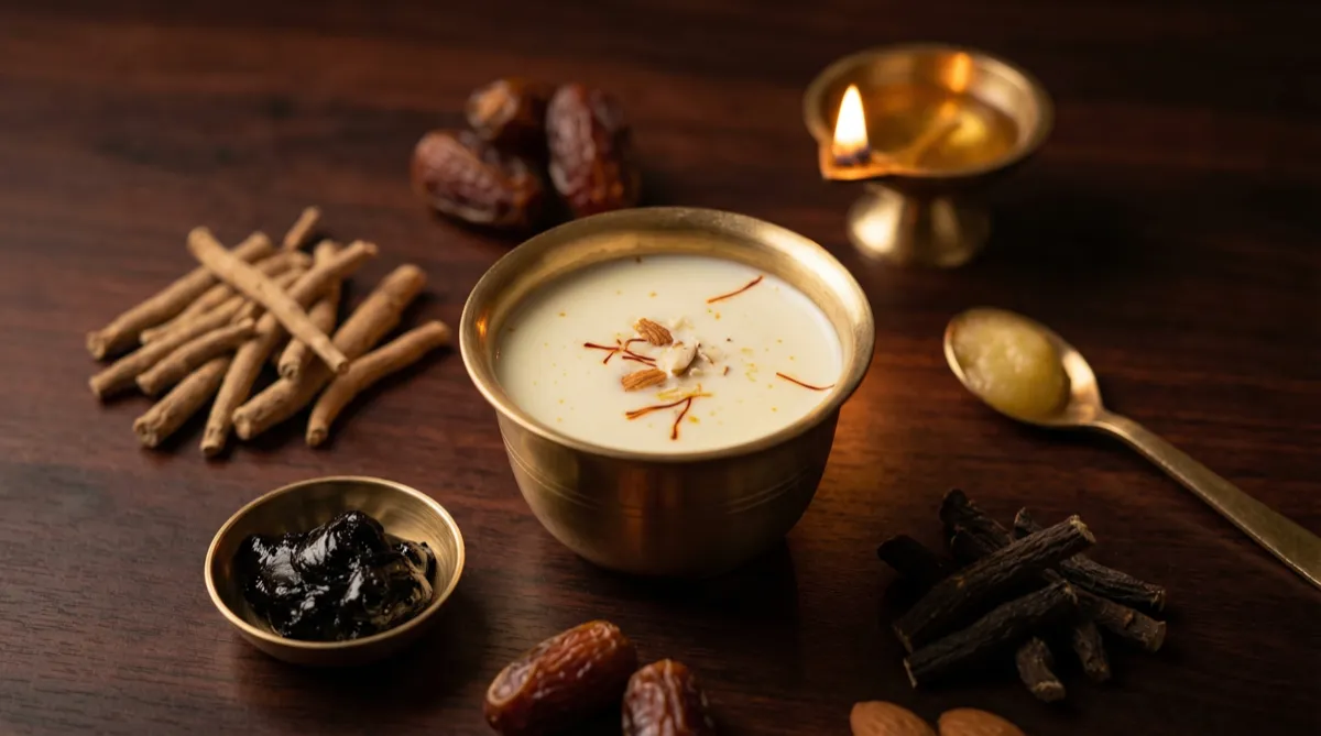 Man meditating in garden at dusk