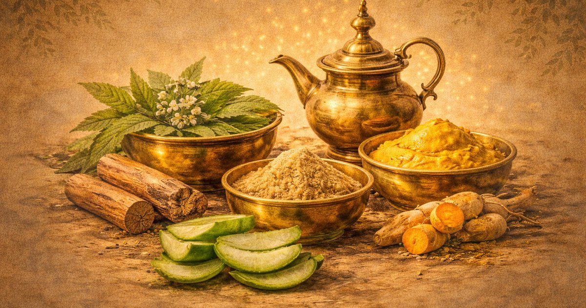 Traditional Ayurvedic skin and scalp care